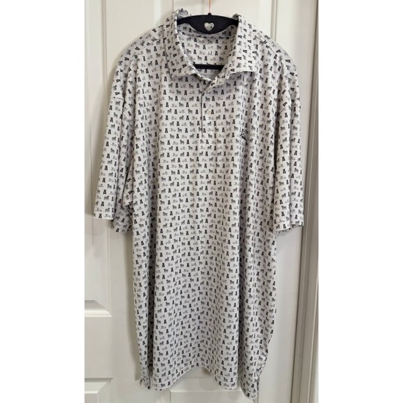 Rhoback French Bulldog Print Performance Polo Shirt 3XL - Picture 1 of 8